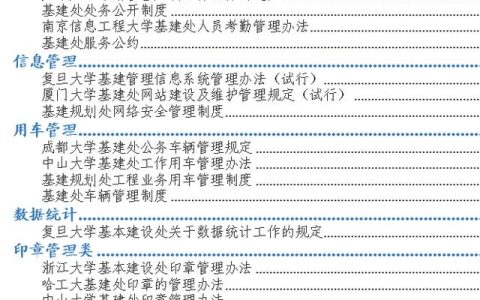 高校基建管理制度參考（13）：基建管理部門內務管理篇（高校基建管理辦法）