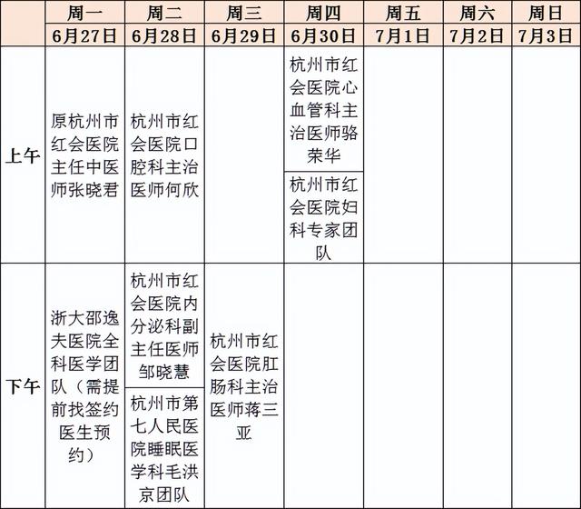 名醫(yī)專家到“家門口”坐診啦！排班表請(qǐng)收好（醫(yī)院專家坐診一覽表）