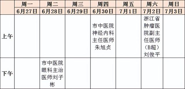 名醫(yī)專家到“家門口”坐診啦！排班表請(qǐng)收好（醫(yī)院專家坐診一覽表）