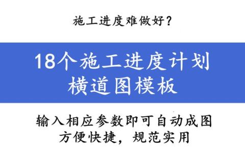 施工進(jìn)度難做好？18個(gè)施工進(jìn)度計(jì)劃?rùn)M道圖模板，輸入?yún)?shù)自動(dòng)出圖