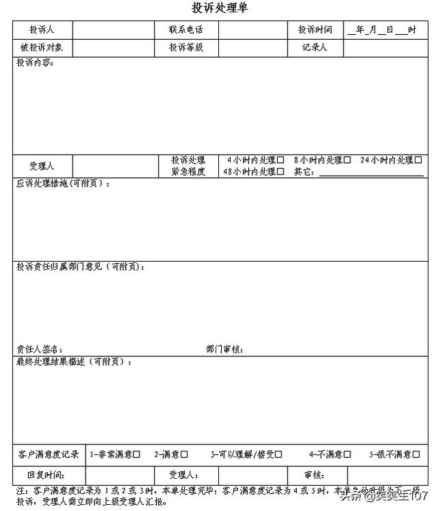 完整版客戶投訴管理制度（包括制度、流程、表格）（客戶投訴的管理制度）