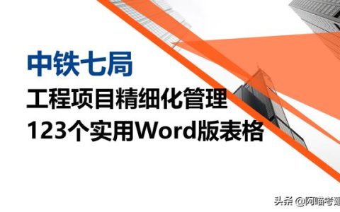 中鐵七局123個工程項目精細化管理實用表格，臺帳清單審批表都有